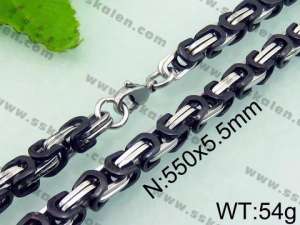 Stainless Steel Black-plating Necklace - KN21481-H