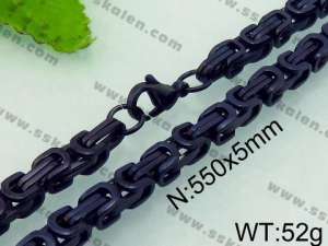 Stainless Steel Black-plating Necklace - KN21482-H