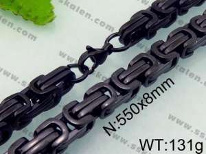 Stainless Steel Black-plating Necklace - KN21492-H