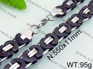 Stainless Steel Black-plating Necklace - KN21517-H