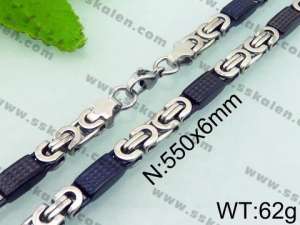 Stainless Steel Black-plating Necklace - KN21529-H