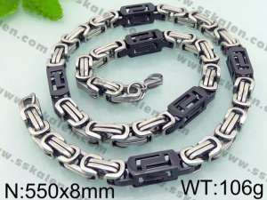Stainless Steel Black-plating Necklace - KN21572-H