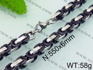 Stainless Steel Black-plating Necklace - KN21583-H