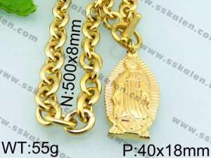 SS Gold-Plating Necklace - KN21913-Z