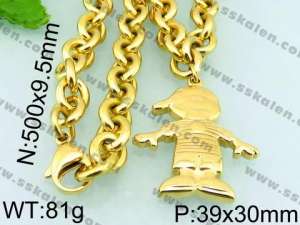 SS Gold-Plating Necklace - KN21914-Z