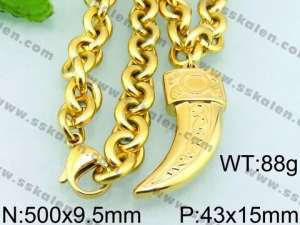SS Gold-Plating Necklace - KN21916-Z
