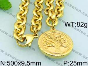 SS Gold-Plating Necklace - KN21918-Z