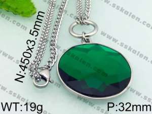 Stainless Steel Stone Necklace - KN22168-Z