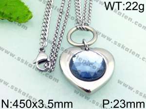 Stainless Steel Stone & Crystal Necklace - KN22222-Z