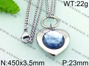 Stainless Steel Stone & Crystal Necklace - KN22222-Z