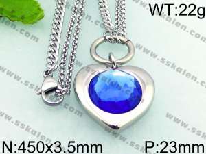 Stainless Steel Stone & Crystal Necklace - KN22224-Z