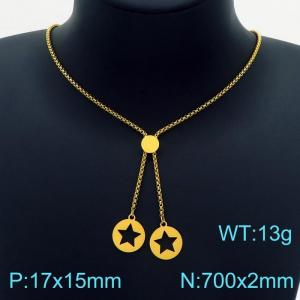 SS Gold-Plating Necklace - KN225038-Z