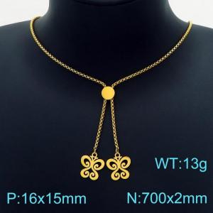 SS Gold-Plating Necklace - KN225040-Z