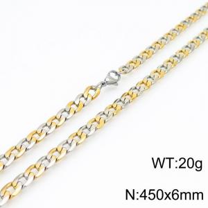 SS Gold-Plating Necklace - KN225050-Z
