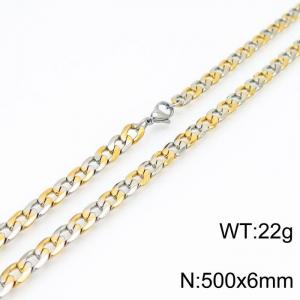 SS Gold-Plating Necklace - KN225051-Z