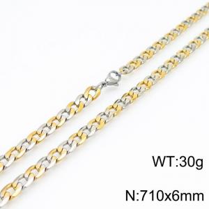 SS Gold-Plating Necklace - KN225055-Z