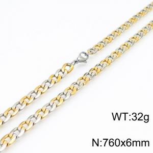 SS Gold-Plating Necklace - KN225056-Z