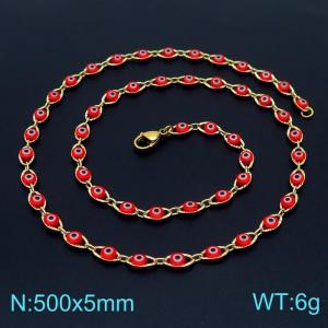 SS Gold-Plating Necklace - KN225072-Z