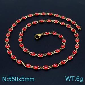 SS Gold-Plating Necklace - KN225073-Z