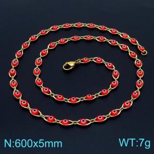 SS Gold-Plating Necklace - KN225074-Z