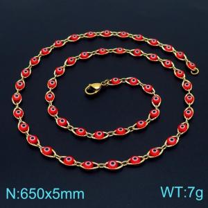 SS Gold-Plating Necklace - KN225076-Z