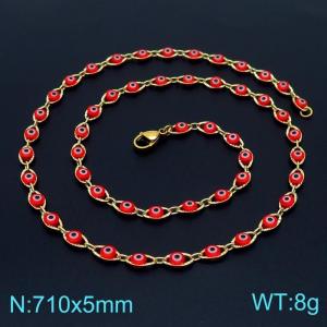 SS Gold-Plating Necklace - KN225078-Z