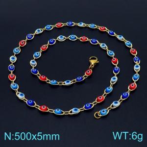 SS Gold-Plating Necklace - KN225098-Z