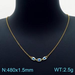 SS Gold-Plating Necklace - KN225104-Z