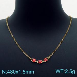 SS Gold-Plating Necklace - KN225105-Z