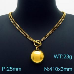 SS Gold-Plating Necklace - KN225108-Z