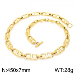 SS Gold-Plating Necklace - KN225207-Z