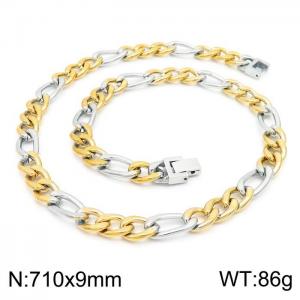 SS Gold-Plating Necklace - KN225223-Z