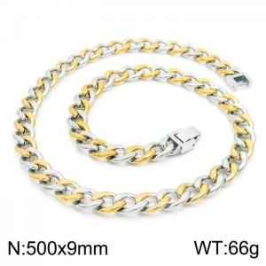 SS Gold-Plating Necklace - KN225226-Z