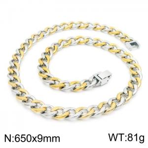 SS Gold-Plating Necklace - KN225229-Z