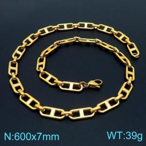 SS Gold-Plating Necklace - KN225256-Z