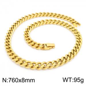 SS Gold-Plating Necklace - KN225266-Z