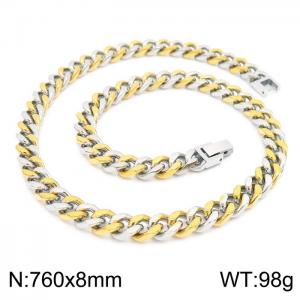 SS Gold-Plating Necklace - KN225280-Z