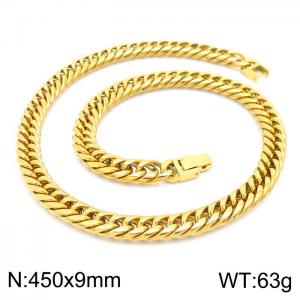 SS Gold-Plating Necklace - KN225309-Z