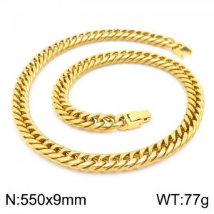 SS Gold-Plating Necklace - KN225311-Z