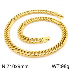 SS Gold-Plating Necklace - KN225314-Z