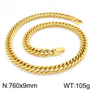 SS Gold-Plating Necklace - KN225315-Z
