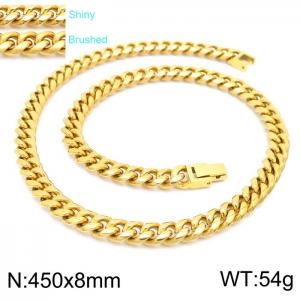 SS Gold-Plating Necklace - KN225323-Z