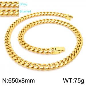 SS Gold-Plating Necklace - KN225327-Z
