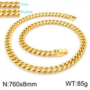 SS Gold-Plating Necklace - KN225329-Z