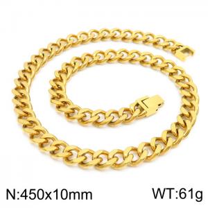 SS Gold-Plating Necklace - KN225345-Z