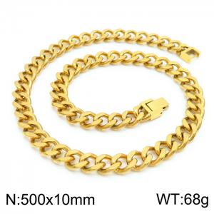 SS Gold-Plating Necklace - KN225346-Z