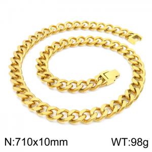 SS Gold-Plating Necklace - KN225350-Z