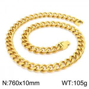 SS Gold-Plating Necklace - KN225351-Z