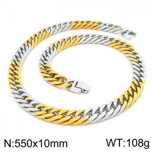 SS Gold-Plating Necklace - KN225354-Z