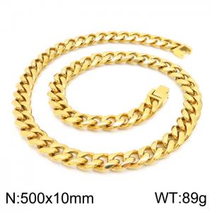 SS Gold-Plating Necklace - KN225388-Z